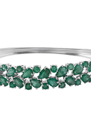 Bracelet émeraude en argent sterling 925 plaqué rhodium, bijoux de luxe pour mariage, fête et occasions spéciales - Unisexe