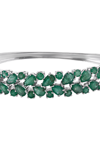 Emerald Bangle in 92.5 Sterling Silver KLSB-20001 - Product Image 3