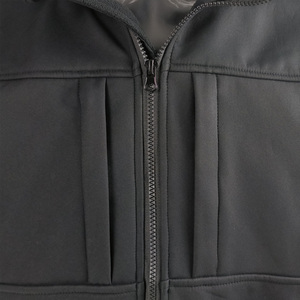 Veste bomber à capuche pour homme, en polaire enduite, fermeture éclair, coupe-vent, couleur unie, polyester, manches régulières, vêtements d'hiver - Product Image 5