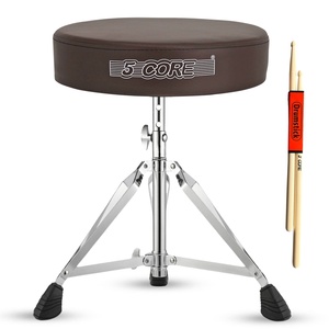 5 Core Drum Throne 3" Thick <b>Padded</b> Memory Foam Comfortable Drummer <b>Stool</b> 200Lb Capacity Adjustable - Product Image 1