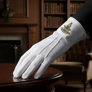 Gants en coton brodés Past Master Masonic - [Blanc] Taille unique Convient à la plupart des types de tissus en coton - Product Image 4