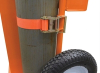 Chariot à double cylindre robuste sur mesure OEM, capacité 500 lb, avec œil de levage supérieur, roues pneumatiques/à mousse en option