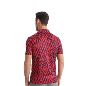 เสื้อโปโลชายลายม้าลาย แขนสั้น ทรงปกติ สวมใส่สบาย ผ้าถัก ระบายอากาศได้ดี โพลีเอสเตอร์ ลายสัตว์ - Product Image 3