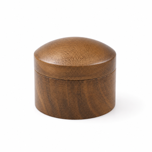 WEWOOD OEM Luxury Round Walnut Wooden Magnetic Closure Engraved Engagement <b>Ring</b> <b>Box</b> with Soft Velvet Lining - Product Image 4