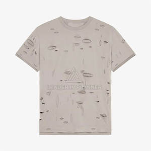 เสื้อยืดทำสีซีดแบบขายส่ง ระบายอากาศได้ดี MOQ ต่ำ เสื้อยืดทำสีซีดพร้อมออกแบบโลโก้ตามสั่ง - Product Image 5