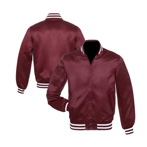 <b>Mens</b> Satin Baseball Style <b>Jacket</b> <b>Lightweight</b> <b>Casual</b> Fashion Outerwear Ribbed Cuffs Full Zip Comfortable Daily Wear <b>Jacket</b> - Product Image 5