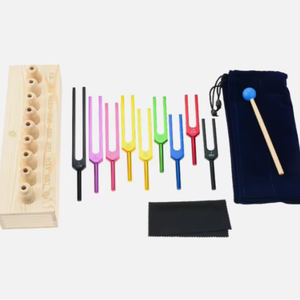 Juego de 9 Diapasones Solfeggio para Terapia de Sonido, Trabajo Energético, Equilibrio y Meditación, Gran Venta - Product Image 1