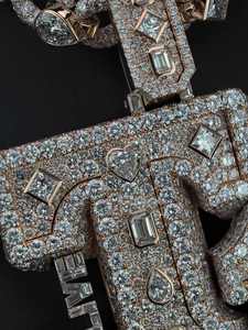 Custom Fully Iced Hip Hop <b>Initial</b> Charm <b>Pendant</b> | 925 Sterling <b>Silver</b> | VVS Moissanite | OEM Jewelry Manufacturer - Product Image 3