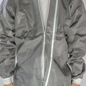 Combinaison de protection grise avec capuche et poignets élastiques pour vêtements de travail de sécurité - Product Image 5