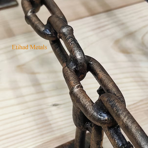 Hand Forged Iron Chain <b>Door</b> Handle <b>Rustic</b> Iron Black <b>Door</b> Pull Handle - Product Image 6