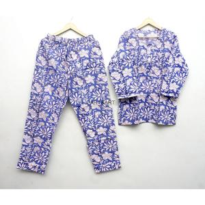 Ensemble de pyjama en coton 100% pour femmes, imprimé floral, manches longues, col rond, vêtements de nuit décontractés pour l'été et le printemps - Product Image 6