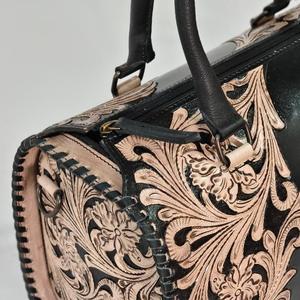 Nouveau sac de voyage mini Speedy en cuir véritable 100% avec motif à carreaux diamantés noir et blanc, fait main, pour femmes - Product Image 3