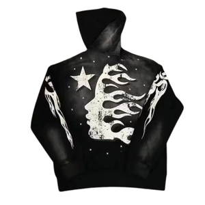 เสื้อฮู้ดดี้ผู้ชายผ้าฝ้าย 100% ซักแบบแอซิดวอช เป็นมิตรต่อสิ่งแวดล้อม แห้งเร็ว น้ำหนักเบา ระบายอากาศได้ดี สไตล์ลำลอง สตรีทแวร์ แฟชั่นทันสมัย - Product Image 4