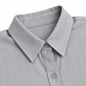 Women Simple Solid Woven Long Sleeve Button Down Shirt <b>Dress</b> Casual Loose Fit Collared <b>Maxi</b> <b>with</b> <b>Pockets</b> Wholesale OEM ODM - Product Image 4