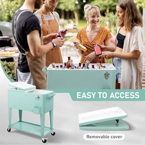 Contenitore Termico Rettangolare in Plastica Verde Menta 91*84.5*38.5cm per Carrello Refrigerato da Esterno - Product Image 5