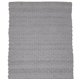 Style nordique moderne blanc gris clair Accent coton tapis contemporain texturé Dhurrie tapis armure couleur unie tapis ensembles - Product Image 1