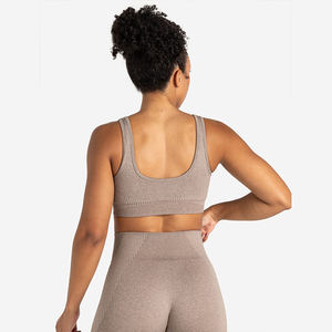 Prix d'usine, vente en gros, vêtements d'été pour femmes, ensemble de 2 pièces pour le yoga et l'entraînement, tenue de sport ajustée, soutien-gorge de sport personnalisé uni pour femmes - Product Image 3