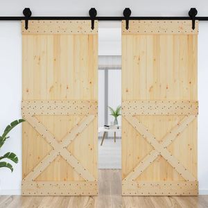 NARVIK 39.4 porta del fienile in legno massello di pino "x 82.7" bella porta artigianale - Product Image 3