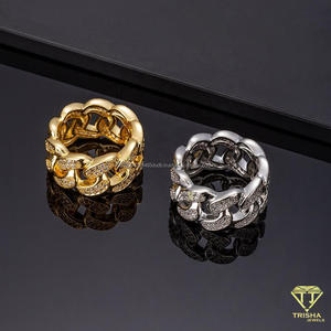 Anillo de Plata de Ley 925 Premium con Diamantes de Moissanita y Cadena Entrelazada para Compradores Mayoristas - Product Image 4