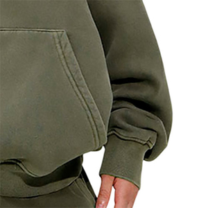 Chándal de mujer de moda 2026 de última tendencia con lavado ácido, transpirable y de manga larga, de peso pesado - Product Image 5