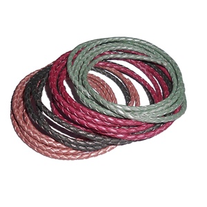Cordones de Cuero Trenzado Encerado Redondos Color Gris Caqui de 6 mm para Manualidades, Joyería, Bolsos, Prendas, Zapatos, Textiles para el Hogar, Impermeables - Product Image 2