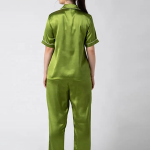 Pijamas de Invierno para Mujer, Satén de Seda, Tejido Sólido, 300g, Conjunto de 2 Piezas, Ropa de Dormir, Ropa de Noche para Mujer, Ropa de Estar por Casa, Transpirable - Product Image 5