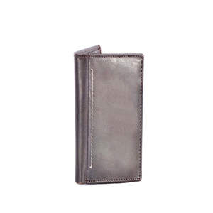 Cartera Larga de Cuero Genuino Crazy Horse Vintage Hecha a Mano para Hombre, Diseño Geométrico Abierto, Unisex, con Protección RFID y Clips - Product Image 2