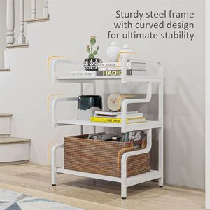 Free Standing White Metal 3-Tier Printer Stand Premium Shelving Unit - Product Image 4