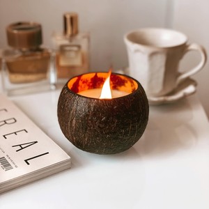 <b>Candle</b> Accessories Set Coconut Shell Bowls Natural Eco <b>Candles</b> Set <b>Gift</b> Box Private Brand OEM Support - Product Image 5