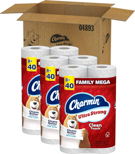 CharminUltra Strong Clean Touch Toilet <b>Paper</b>, 24 Family Mega <b>Rolls</b> = 120 Regular <b>Rolls</b> - Product Image 1