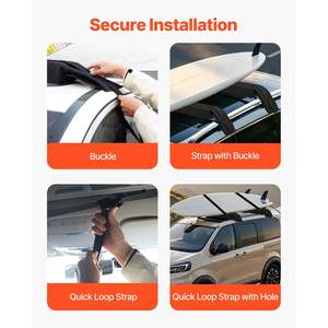 Almohadillas universales suaves para portaequipajes de coche, capacidad de carga de 31,5 \ "176 libras, transportador de Kayak, 4 correas de amarre, 2 correas de bucle rápido, bolsa de almacenamiento - Product Image 4