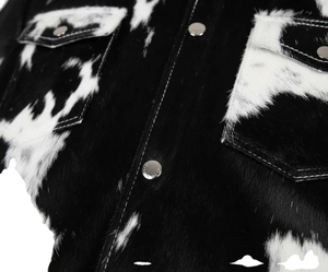 Unisex Ultra Premium Patchwork Cowhide Hair Hide Trucker <b>Jacket</b> Regular Style <b>Western</b> Cowboy Aesthetic Streetwear Waterproof - Product Image 4