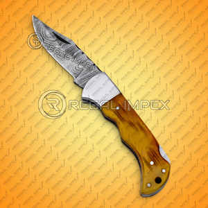 Navaja Plegable Artesanal de Acero al Carbono con Empuñadura de Madera y Acero, Herramienta EDC Multifuncional OEM de 7.5 Pulgadas, Regalo para Papá, Ideal para Camping - Product Image 5
