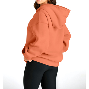 Nueva Sudadera con Capucha para Mujer, Holgada, de Manga Larga, con Hombros Caídos, Deportiva, de Algodón y Felpa - Product Image 6