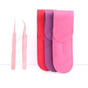 Pince à épiler professionnelle d'extension de cils en acier inoxydable de marque privée pince à épiler à pointe en fibre arrondie pour le volume - Product Image 5