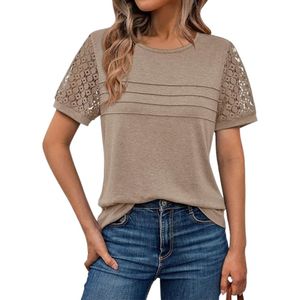 Camisetas de Manga Corta para Mujer, Elegantes, con Encaje, Tops de Verano 2026, Primavera, Camisetas Casuales a la Moda, Blusas Lindas para el Trabajo - Product Image 2