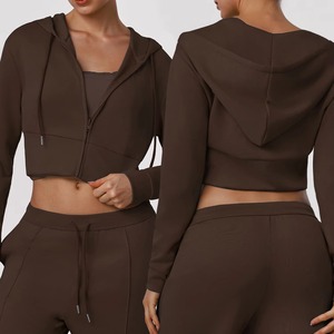 Chaqueta Deportiva Casual para Mujer, Chaqueta Corta Ajustada con Cierre para Otoño e Invierno, Sudadera Deportiva para Yoga y Ejercicio - Product Image 3