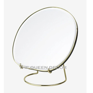 Glossy Finished Stainless Steel Metal <b>Table</b> Mirror Geometric Shape Use Makeup Tableware And Desktop Bedroom At Best Price - Product Image 6