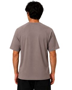 เสื้อยืดแขนสั้นคอกลมสีเทาสำหรับผู้ชาย ทรงโอเวอร์ไซส์ สไตล์ลำลอง สตรีทแวร์  รับสกรีนโลโก้ ผ้าพรีเมียมเนื้อนุ่ม ใส่สบายสำหรับฤดูร้อน - Product Image 2