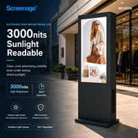 Pantalla LCD de Información para Terminal de Autobuses, Publicidad en Paradas de Autobús, 55 Pulgadas, 622A, IP65, Kiosco LCD para Exteriores
