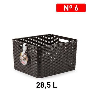 Cesto portaoggetti in plastica marrone 28.6L 34X40CM CESTA RATTAN N6 - Product Image 2