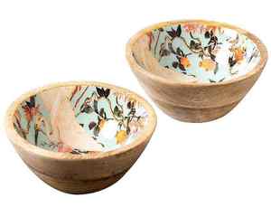 Tazón de Ensalada de Madera Hecho a Mano de Primera Calidad, Tazón para Servir y Mezclar con Estampado Esmaltado, Ecológico, para Uso en la Cocina y Fiestas - Product Image 2