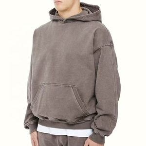 Sweat-shirt à capuche oversize en molleton épais 100 % coton pour homme, avec logo personnalisé, coupe décontractée - Product Image 2