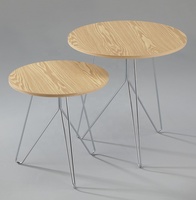 Table basse ronde en bois pour le salon, meubles de salon, design contemporain moderne, fabriqué à Taïwan, modèle STS195-2
