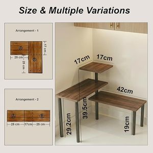 Wall Mounted Corner <b>Storage</b> <b>Rack</b> Wooden Grain 3 Tier Organizer Retro Multifunction for Home <b>Kitchen</b> Dining Decorate - Product Image 1