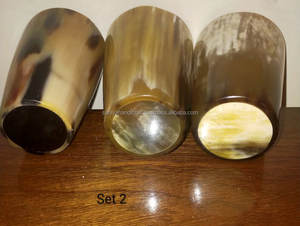 Saniya Handicrafts' Genuine Cow Horn Glass Antique Tumbler <b>Viking</b> <b>Cup</b> Polished in Animal Style Natural Crafts - Product Image 3