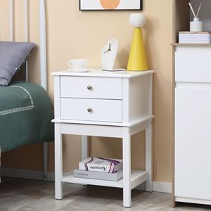 Tavolino Moderno Bianco per Appartamento, Design Rustico, Tavolino Laterale con Cassetti e Ripiano per Soggiorno e Camera da Letto, Tavolini da Caffè ODM - Product Image 5