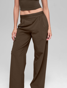 Pantalon de jogging décontracté pour femme, taille haute, coupe droite, avec cordon élastique, coupe ample, pour le yoga - Product Image 1