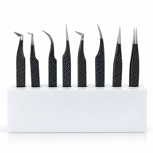 Soporte para Pinzas de Pestañas, Blanco, Acero Inoxidable, Organizador de Pinzas para Extensión de Pestañas, Herramienta de Salón de Belleza ZETOMEDPRO - Product Image 1