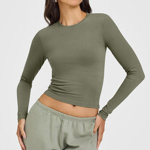 Camiseta Deportiva de Manga Larga para Mujer al por Mayor, con Logotipo Personalizado, para Fitness, Yoga, Gimnasio, Entrenamiento Atlético, Running y Ropa Deportiva - Product Image 5